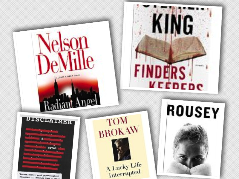 A collage of four book covers with various titles and authors.