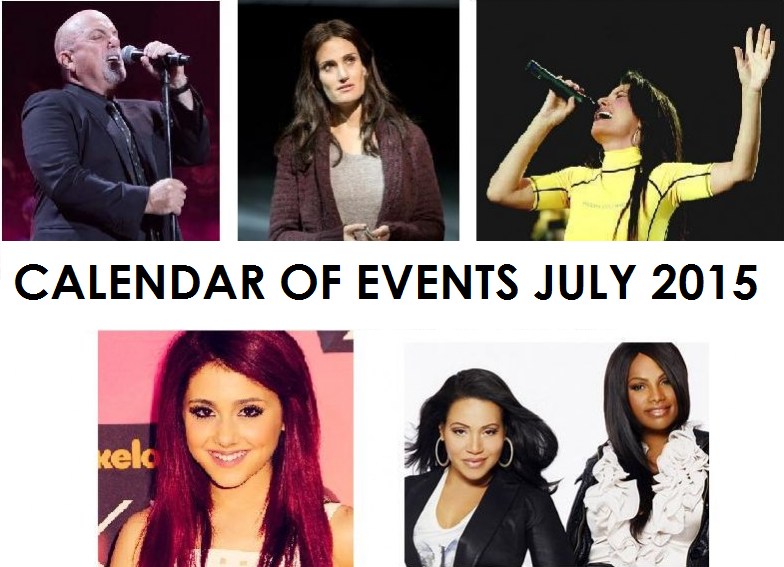 Collage of diverse female singers promoting July 2024 events.