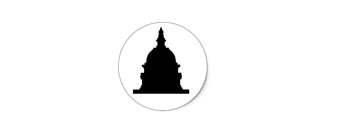 Silhouette of a domed building with intricate architectural details.